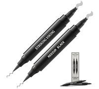 Striking Viking Beard Pencil Filler - Noir moyen - Lot de 2 stylos à barbe réalistes et durables - Avec 2 recharges et pinceau - Améliore les poils du visage