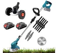 Strimmer d'herbe sans Fil avec des Roues, Strimerie Électrique 1800W, Coupe-Herbe Légère, Conception Pliable
