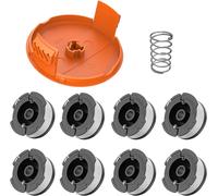 Strimmer Wire Spools,Compatible with Black and Decker Cutting Edging,A6481 A6485 Spool of Strimmer Wire (8 Spools of Spare Wire,1 Spool Cover,1 Spring)