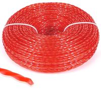 Strimmer Wire Trimmer Wire Edging Wire Rotofil 2.4 mm x 100 m for Brushcutter Nylon Wire Cutting Spiral Edging,Dark Red