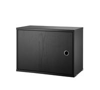 String Furniture Armoire avec porte battante String système cendre noir lxHxP 58x42x30cm