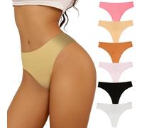 String Camel Toe pour Femmes Tanga Taille Haute String Sans Coutures Culotte de Yoga Invisible pour le Sport, 6 Pièces(S)