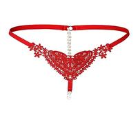 String Dentelle cœur, perlé, Transparent, Taille Basse, uni, Sexy#Z