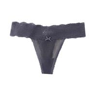 String en Coton pour Femme Dos en T en Dentelle avec Nœud Papillon String Respirant Culotte Confortable Slip Extensible Culotte De Sport Bikini Doux