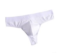 String en coton respirant pour homme avec grande élasticité et design pochette Sous-vêtements confortables pour un usage quotidien Bleu Taille M (M blanc)