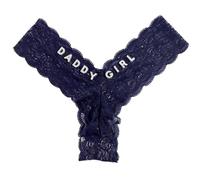 String En V En Dentelle Sexy Personnalisé Avec Lettres En Cristal Pour Femme, Nom Personnalisé, Sous-Vêtements De Bikini, Bijoux De Corps, Cadeau D'Anniversaire Pour Fille Sexy, Bleu Marine, M