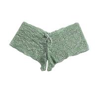 String Ensemble de sous-vêtements charmants pour femmes Dentelle Grande Taille Ouvert Entrejambe Bowknot Sous-vêtements Lingerie Sexy Ensemble avec porte-jarretelles, vert, 4XL