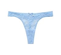 String Femme Sexy Chic Coton Sexy et intéressant Femmes String Filles sous-vêtements Mode Couleur Unie T Pantalon Dames Dentelle Couture Unde Calecon Femme sous Robe Shorty Femme (Light Blue, S)