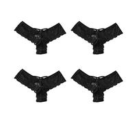 String Femme Sexy Chic String Dentelle sans Couture Court Lingerie Lot Quatre Pièces Coton Essential Confortable Léger sous Vêtements Féminins Pratiques pour Tous Les Jours