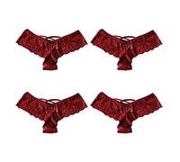 String Femme Sexy Chic String Dentelle sans Couture Court Lingerie Lot Quatre Pièces Coton Essential Confortable Léger sous Vêtements Féminins Pratiques pour Tous Les Jours