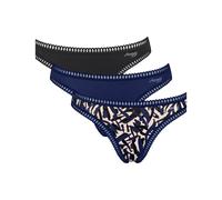 Sloggi String GO Crush C3P Femme Bleu, teintes foncées XL