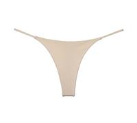 String Gainante Ventre Plat Culotte de Bikini Double épaisseur Taille Basse pour Femme Slip Femme Grande Taille String Ficelle Femme (Beige, XL)
