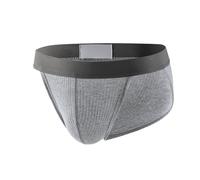 String Homme en Côton de Coton à Fourche Haute, sous-vêtement Masculin Confortable avec Grande Poche U Renforcée, Soutien Exceptionnel et Confort Ultime(Grey, M)
