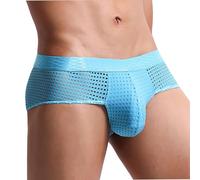String Homme Sexy Hot Transparent Grande Taille, Sexy, Gay, Taille Basse, Large Ceinture, Couleur, Confortable, Design Tendance Pyjama en Satin pour avec Peignoir(Bleu Ciel,L)