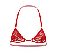 String Hommes Latex Débardeurs décontractés et minces pour hommes, Body Shaper, Designer, Soutien-gorge cintré en dentelle Culotte en dentelle, rouge, XL