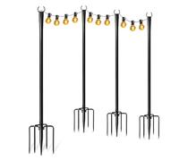 String Light Poles | Barre de support de chaîne d'arrière-cour | Poteaux de support de lumière extérieure lourds pour pelouse terrasse jardin terrasse balcon arrière-cour