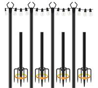 String Lights Pole, Deck String Rod, 0.35in Wind Resistant Holder, Easy Installation, Outdoor Light Poles for Patio, Driveway, Porch, Terrace, Balcony, Fence, Garden, Backyard, Lawn, Weatherproof
