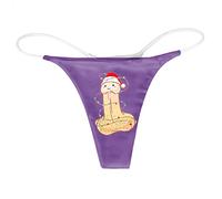 String Noel Femme - Sexy Chic Slips Femme Slip De NoëL Tanga sous PèRe NoëL Imprimer Taille Basse DrôLe String Femme Bonhomme Neige Imprimé Slips Coton Slip Cadeaux Hipster
