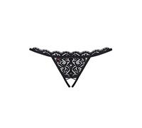 String noir en dentelle et ouvert