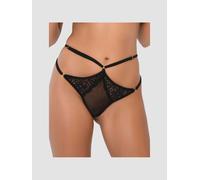 String ouvert dentelle & lanière noir