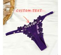 String personnalisé en dentelle avec lettre en cristal, culotte bikini pour femme, string T-back, cadeau pour petite amie ou épouse, Saint-Valentin, Noël, anniversaire ou anniversaire de mariage, cade