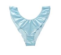 String Personnalisé Femme Couleur élastique Ding culotte femme taille basse commerce extérieur européen et américain soyeux Satin coton entrejambe slip De Slip Femme Coton String Ventre Plat (Blue, M)