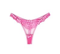 String pour femme avec motif floral en dentelle, tanga tricoté, confortable, respirant, design ultra fin pour toute la femme lingerie sexy, Rose, L