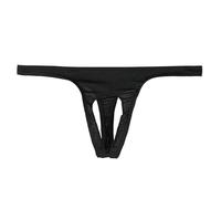 String pour homme en maille structurée - Slip minimaliste pour un ajustement confortable et aéré - Sous-vêtements respirants pour hommes, Style_i01 Noir, XL
