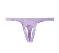 String pour homme en maille structurée - Slip minimaliste pour un ajustement confortable et aéré - Sous-vêtements respirants pour hommes, Style_i03 Violet, M