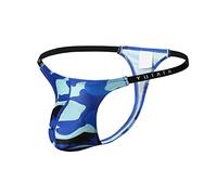 String pour homme Tanga Sexy pour le sexe Hommes Tangas Maillot de corps Camouflage Sexy G Strings Briefs Bikini pour Hommes Tanga Sexy Confortable Slips Thong Respirant Slip Homme Coton, bleu, L