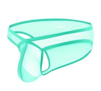 String Sexy de Pute Tanga Homme Sous vêtements triangulaires transparents en forme d'éventail pour hommes, ultra fins, conçus sur mesure pour hommes Robe Transparente Sexy Homme Club (Blue, L)