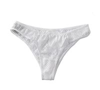 String Sexy Femme Dentelle- Culottes Et Slips Taille Basse Transparente en Maille Creux Confortable Doux Respirante Couleur Unie Coupe Slim sans Couture Et Élégants Charme Shorty 2026