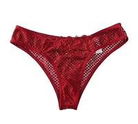 String Sexy Femme Dentelle- Culottes Et Slips Taille Basse Transparente en Maille Creux Confortable Doux Respirante Couleur Unie Coupe Slim sans Couture Et Élégants Charme Shorty 2026