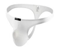 String sexy pour homme - En cuir synthétique - Sous-vêtements - Coupe ajustée - Respirant - Simple - En coton - Élastique - Sous-vêtements érotiques - Lingerie gay, Blanc., M
