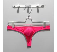 String string en coton pour homme avec poche convexe en U, slip string respirant taille basse, sous-vêtement sexy en T pour un usage quotidien, noir (XL rouge)