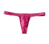 String String String en maille transparente Sous-vêtements Respirant Jacquard Low Rise U Pouch Slip Sexy Lingerie pour la vie quotidienne fête sport Noir Bleu Café M-2XL (XL rouge)