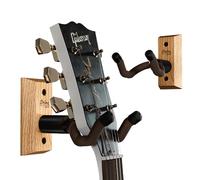 String Swing Lot de 2 supports muraux pour guitare, crochet pour guitare, s'adapte à toutes les tailles de guitares acoustiques, électriques, basses, bois de chêne - Fabriqué aux États-Unis