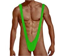 String Thong Mankini Borat Sexy V Sling Hommes, Sous-Vêtements à Bretelles Élastiques,Lingerie Maillots de Bain Plage Hot,Combinaison Une Pièce pour Cadeaux de Noël (Vert)