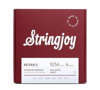 Stringjoy NB1254 Jeu de 6 cordes de guitare acoustique en bronze phosphoreux, calibre 12-54, cordes de guitare acoustique pour des tons clairs, cordes de guitare légères durables