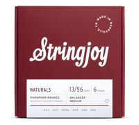 Stringjoy NB1356 Naturals Jeu de 6 cordes de guitare acoustique en bronze phosphoreux, jauge moyenne 13-56 pour, cordes durables pour guitare acoustique, pour des tons clairs