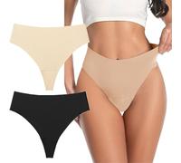 Strings Camel Proof pour Femmes Sous-vêtements de Sport Invisibles, Sans Coutures et Légers Culottes Bikini Seconde Peau GString pour la Gym 2 Pièces(L)