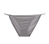 Strings Et Tangas Femme String Sexy Chic Ficelle Culotte en Dentelle sous-Vêtements Slip Taille Très Haute Culottes Basse Italienne Soie Extensible Hipster (Gris,M)