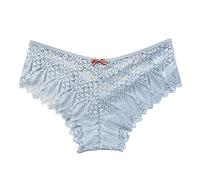 Strings Femmes Sexy Slips Saint-Valentin Culotte séduisante Culotte érotique Sous-vêtements String Tanga Sous-vêtements Femmes Doux Lingerie Sexy Perspective Broderie Slip Sexy, bleu, S