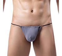 Strings Homme Sexy sous-Vêtements String Tanga Hommes sous-Pants Lingerie Chic Strings Transparent Lingerie Homme Slip Slip Homme Sexy Moulant (Grey, M)