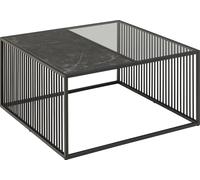 Strington table basse 80x80 cm verre enfumé, noir marbréReproduction.