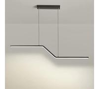 Strip Metal plafond Island Light, LED moderne en aluminium Long Pendral Longs avec un éclairage suspendu en silicone transparent, des lampes de suspension linéaire simples pour la salle à manger