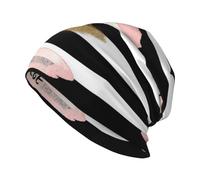 Stripe Don't Kill My Vibe Bonnet tricoté unisexe pour adulte en soie de lait - Imprimé complet - Double couche - Doux pour la peau - Respirant et extensible pour un confort tout au long de la journée