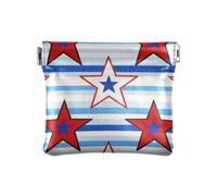 Stripe Stars 4th of July Independence Day Fashion Petit porte-monnaie en cuir imperméable Mini trousse de maquillage pour homme femme voyage pequena para