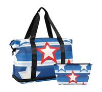 Stripe Stars Grand sac de voyage pliable avec trousse de toilette pour salle de sport 4 juillet Jour de l'indépendance, Étoiles rayées 4 juillet Jour de l'indépendance, 1 size