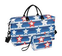 Stripe Stars Sac à main de voyage avec sangle réglable pour le jour de l'indépendance 4 juillet 2 pièces